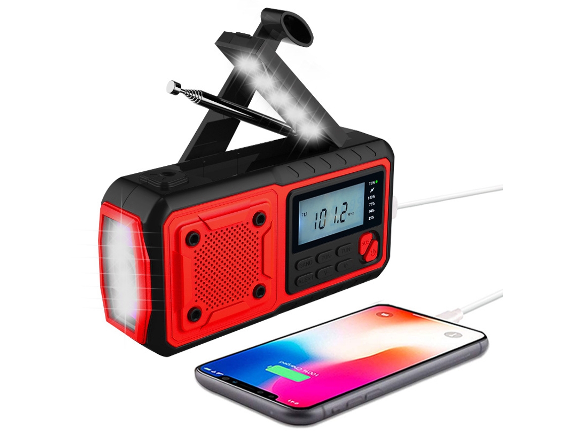 Luz De Emergência Vermelha Para Prevenção De Desastres Ao Ar Livre, Rádio Portátil Brilvibera