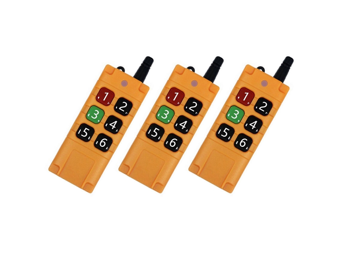 Controle Remoto Industrial Sem Fio À Prova D'água De Alta Potência 3x Com Chip Ev1527 Ask, Longo Alcance De 2000m, 433mhz, 6 Botões