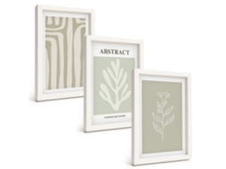 Composição De Quadros Padrões Abstratos De Plantas Espelharte (3 Peças 20x30 Cm)
