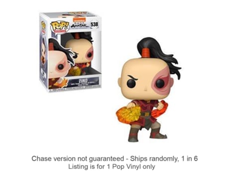Figura Funko AVATAR: O Último Dobrador de Ar Zuko Pop! Vinil Chase Enviada 1 em 6