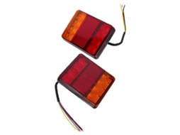 Conjunto De 2 Luzes Traseiras De Led À Prova D'água De 12v (8 Vermelhas E Amarelas) Para Caminhão E Reboque.