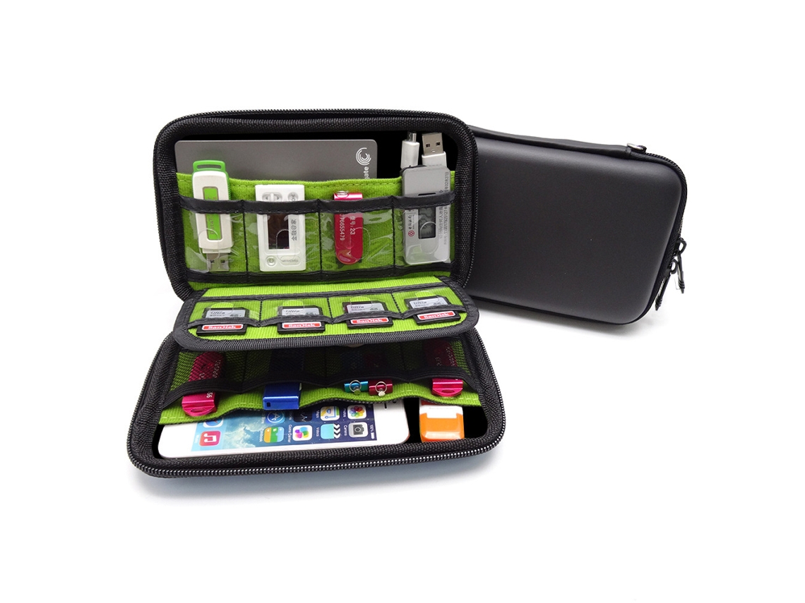Organizador De Accesorios Gh1316, Bolsa Negra Por Fuera Y Verde Por Dentro