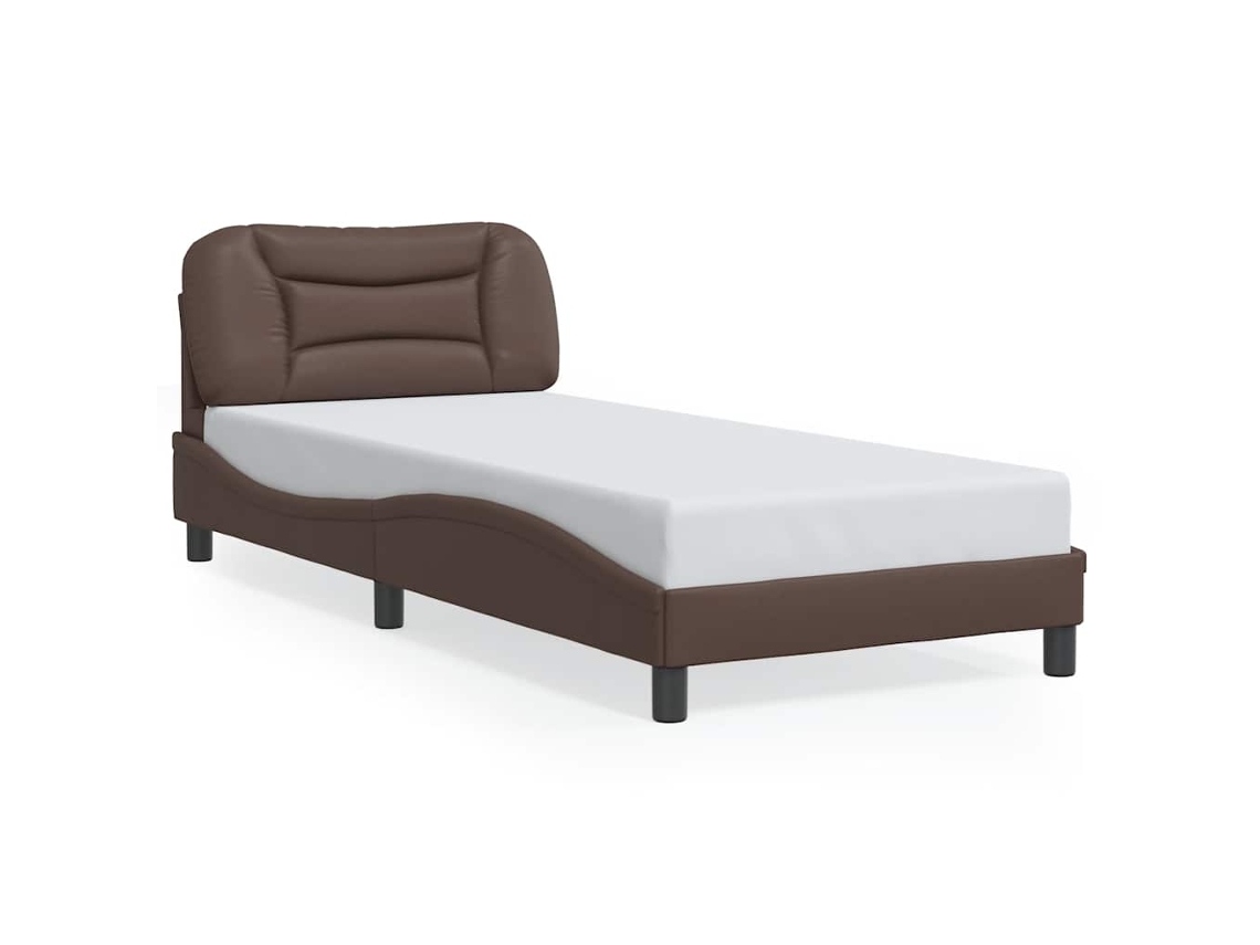 Estrutura de Cama Sem Colchão 90x200 Cm Couro Artificial Castanho MAISON EXCLUSIVE
