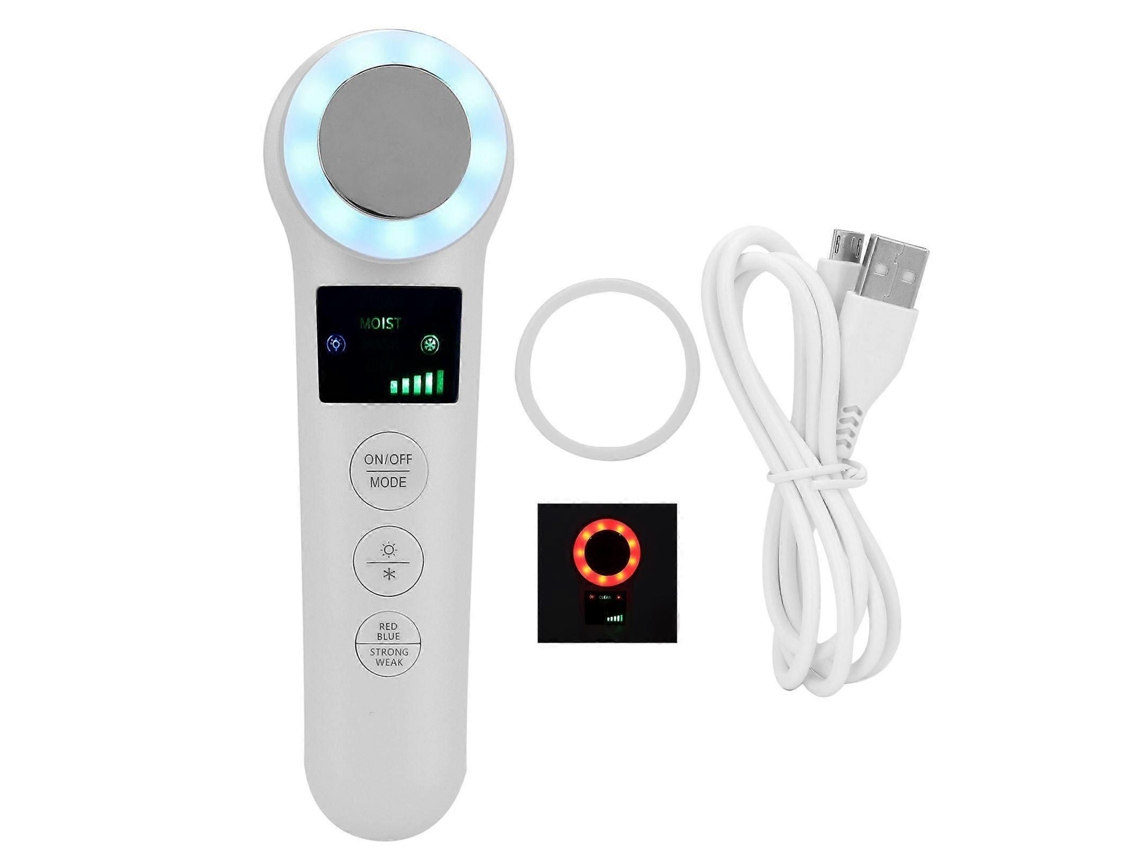 Massageador Facial Portátil com Vibração Quente e Fria, Terapia de Luz Vermelha Azul, Aparelho Beleza. GOKOCO