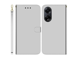 Capa De Celular Em Couro Com Acabamento Espelhado Para Oppo A58 4g