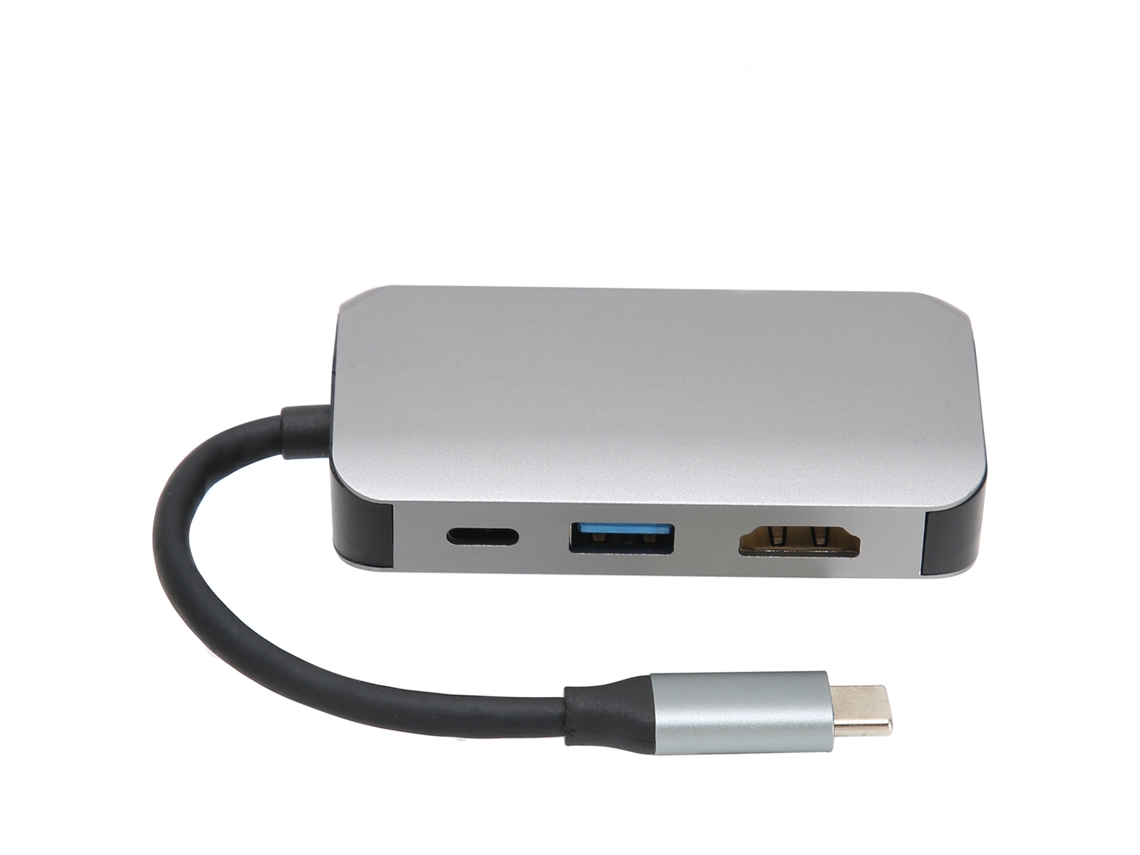 Aetheria adaptador Docking Station Type c 4 em 1 com Hdmi, Vga, Usb3.0 e Pd2.0 60w, Material de Liga de Alumínio
