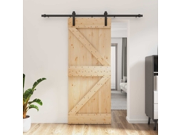 Vidaxl Porta Deslizante 85 X 210 Cm Natural E Preto