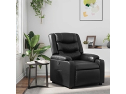 Vidaxl Poltrona Reclinável Couro Artificial Preto