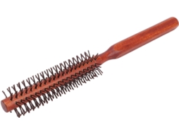 Mini Pente Para Topete, Escova De Cabelo Pequena E Redonda Para Cabelos Finos Ou Curtos, Com Cabo De Madeira Feito