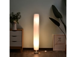 Luminária De Chão Moderna (2 Lâmpadas E27), Interruptor E Lâmpada Economizadora De Energia Com Base De Aço Inoxidável, 120 Cm, Branca