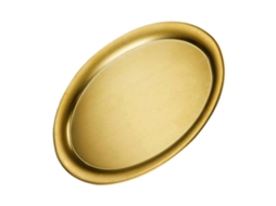 Prato Oval Em Aço Inoxidável 304 Com Acabamento Dourado Para Servir Carnes, Peixes E Sobremesas Em Restaurantes E Hotéis.