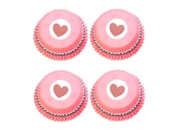 Forma Para Bolo Assada, 100 Unidades, Forminhas De Papel Bolo, Muffin Coloridas Impressas (rosa Amor)