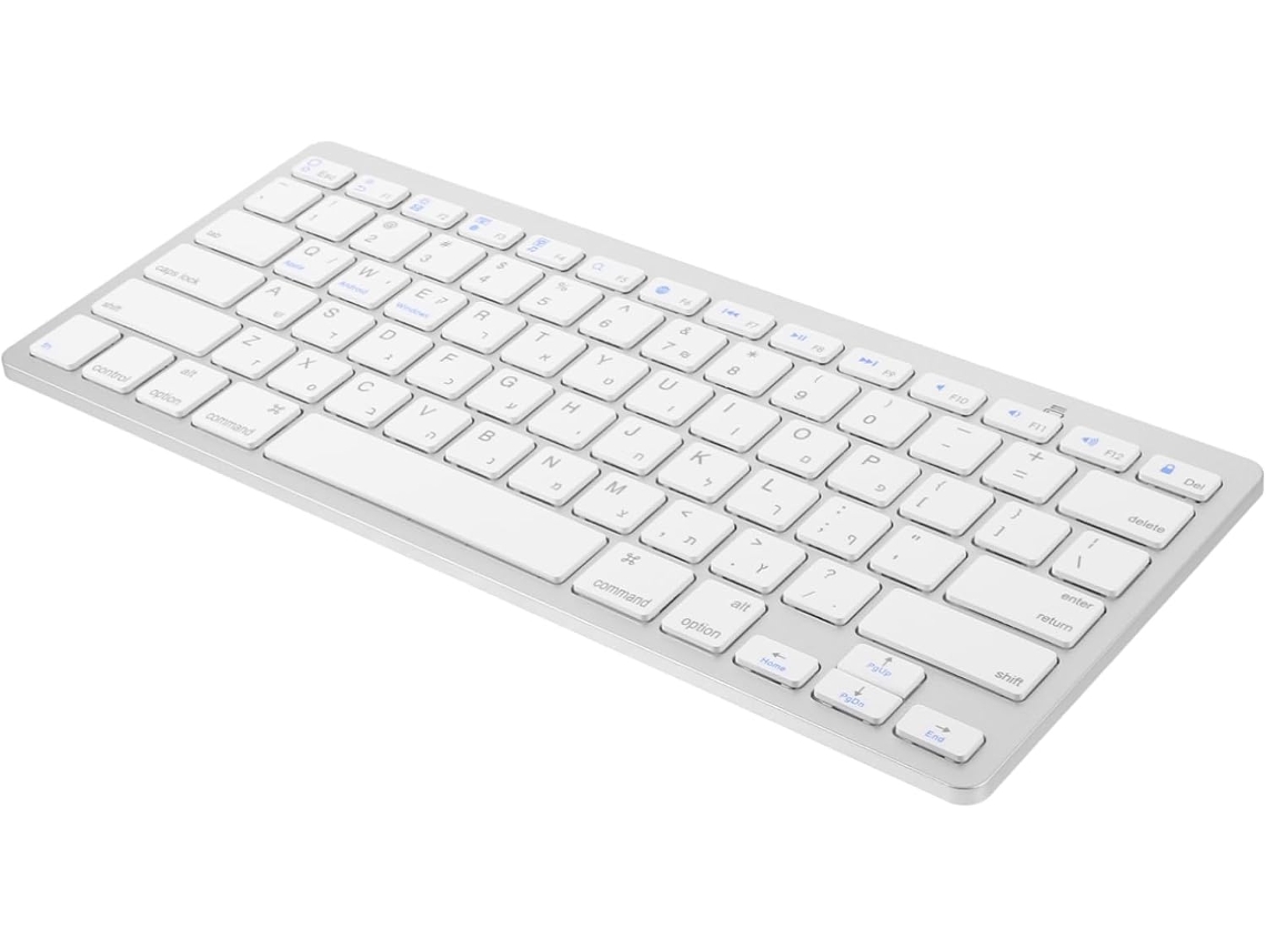 Teclado Sem Fio Silencioso Em Hebraico Para Computador, Design Compacto E Ergonômico, Compatível Com Laptops E Desktops. Gokoco