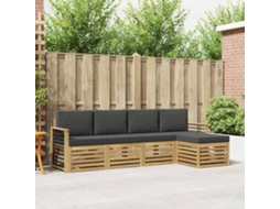Vidaxl Conjunto De Sofás Para Exterior 5 Unid. Branco E Antracite