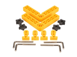 Squares De Posicionamento 140mm Abs Clamp 90 Graus Com Escala Para Marcenaria Amarelo