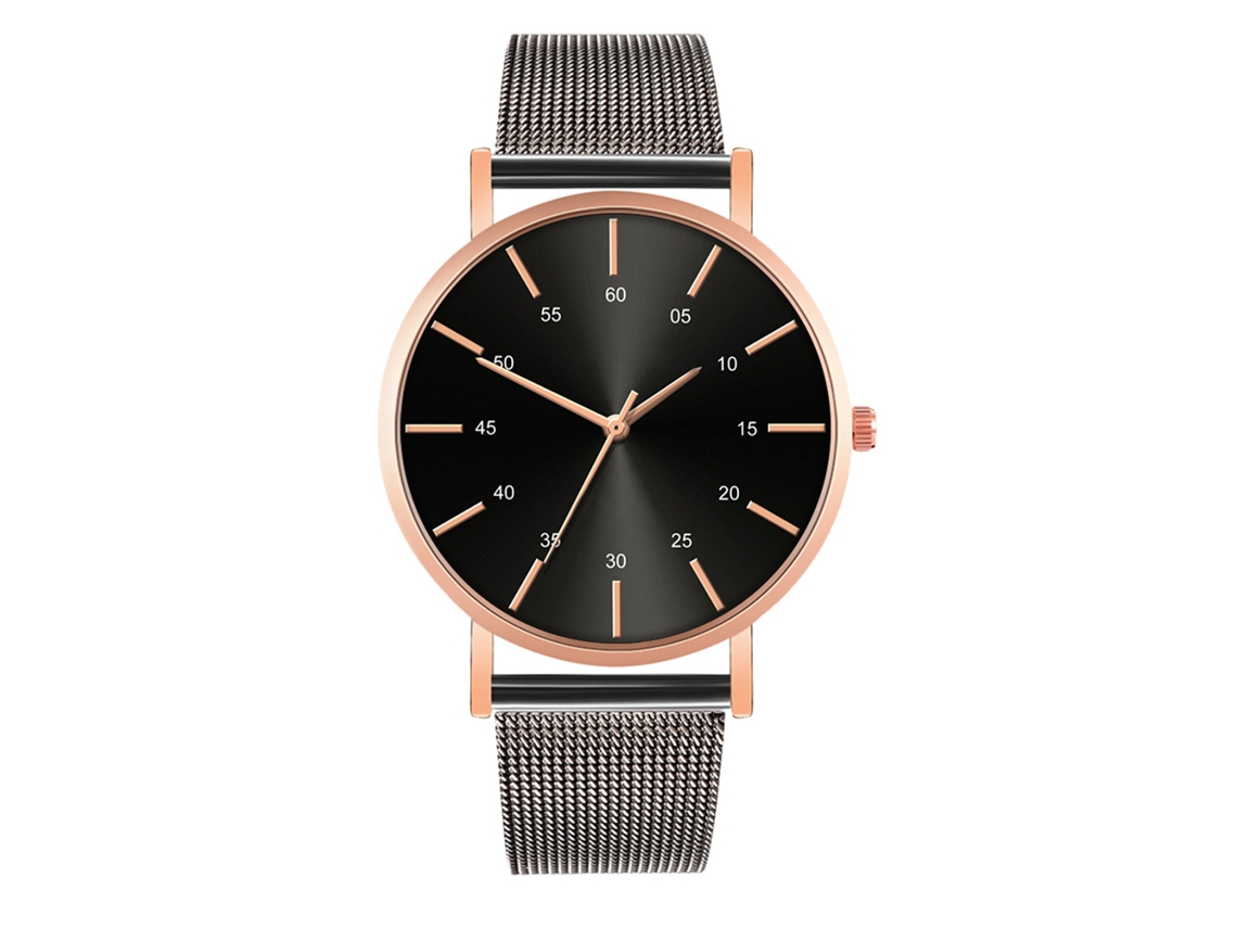 Reloj De Moda Para Parejas Con Correa De Malla Dial Redondo Cuarzo Unisex