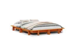 Bed Frame, Bed Frames Vidaxl Marrom Madeira De Pinho (135 X 190 Cm)