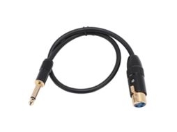 Aetheria cabo Xlr Fêmea para 6,35mm Mono Macho Ouro Placado Conector Microfone 50cm