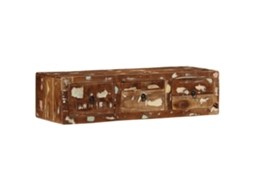 Vidaxl Armário De Tv Para Parede 100x32x25cm Madeira Recuperada Maciça