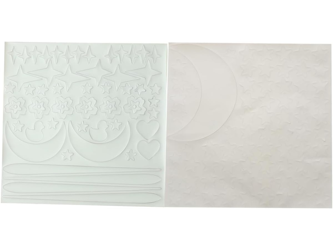 2 Folhas De Adesivos De Parede Luminosos E Decoração Fluorescente De Lua Para Quarto - Pacote Com