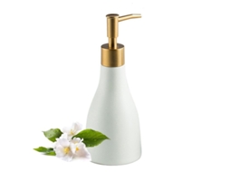 2026 linjou Dispensador de Jabón Recargable para Mesadas de Baño de Cerámica Antiderrame (blanco)