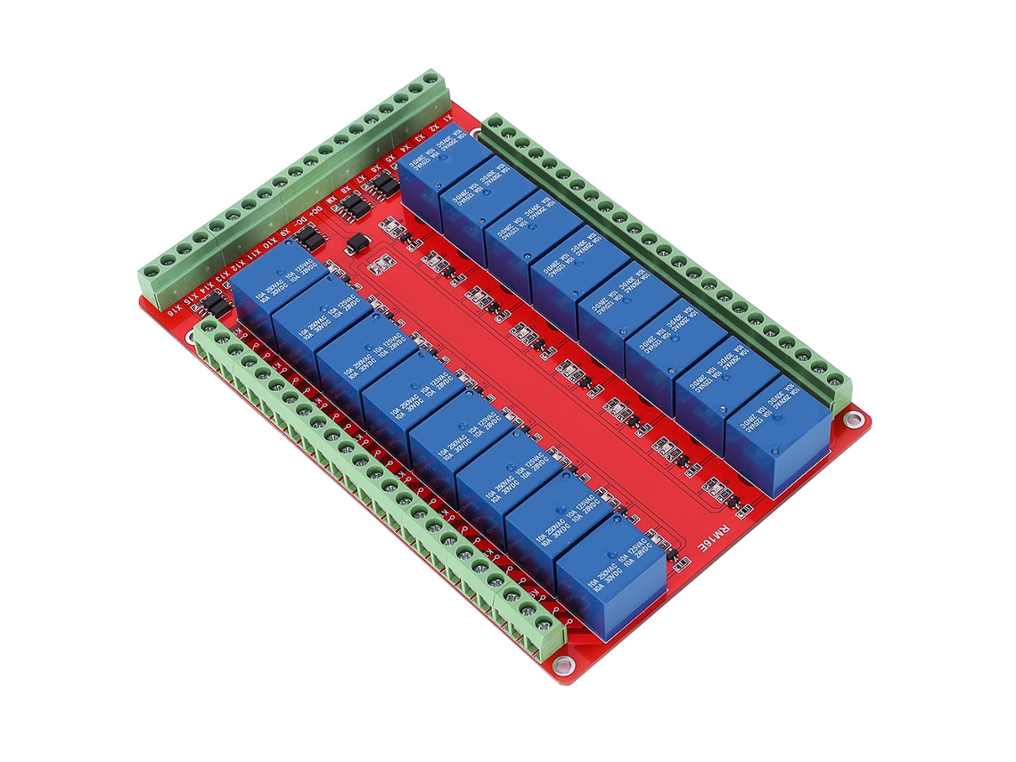 Módulo Relé 16 Canais Isolado 24v Dc Bivolt