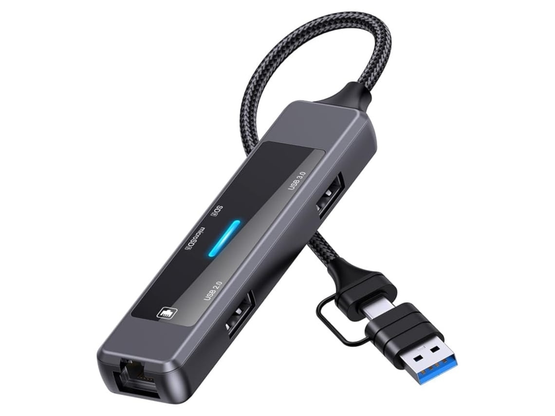 Lurelia Hub Usb-c 5 Em 1 Com Rj45, Leitor Sd/tf, Usb 3.0