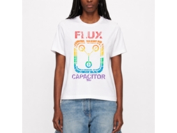 Rockinstone Back To The Future Movie Rainbow Flux White Adult T-shirt Size:s