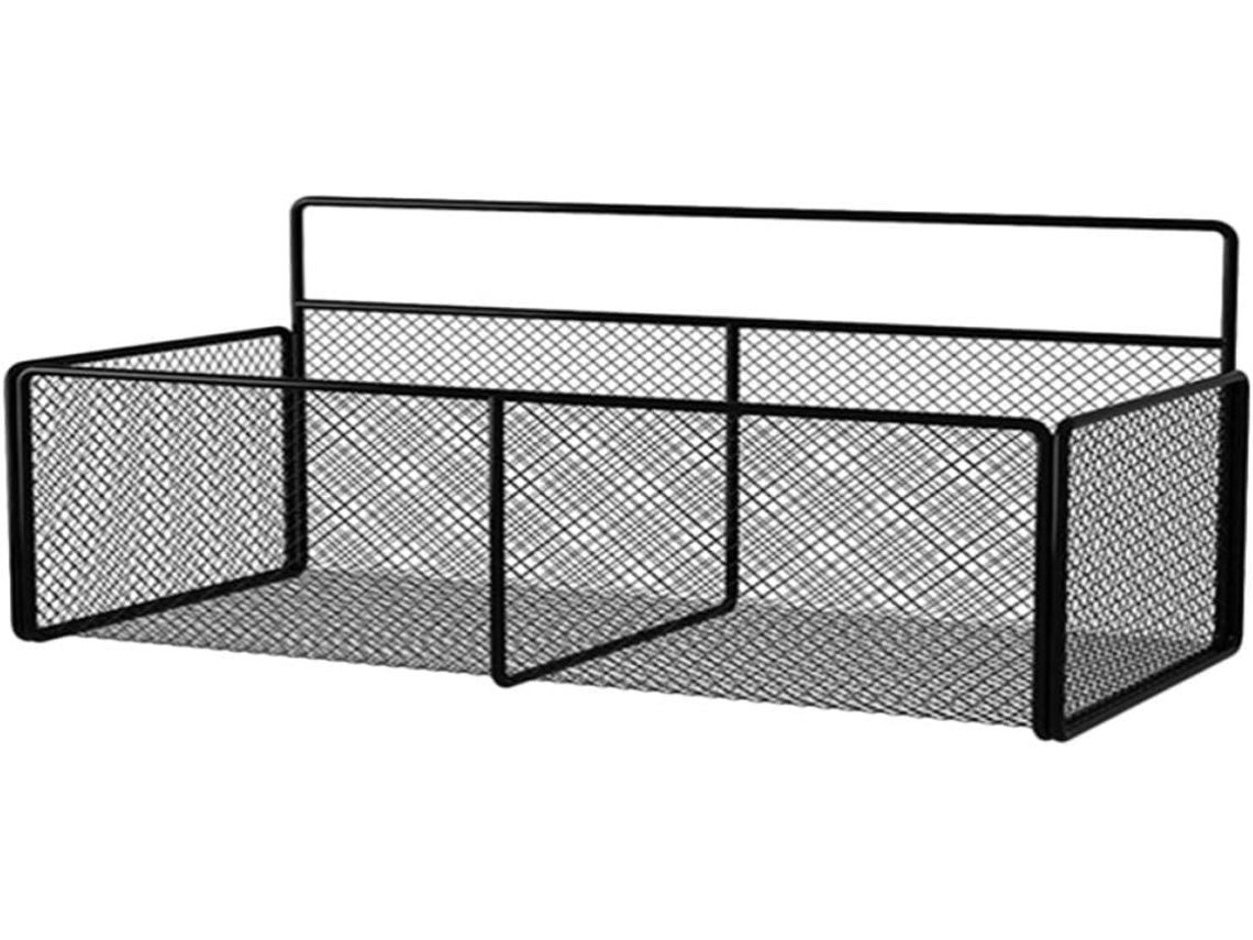 Suporte De Parede Pequeno Preto 29cm Em Ferro E Pvc Com Drenagem Para Cozinha Casa