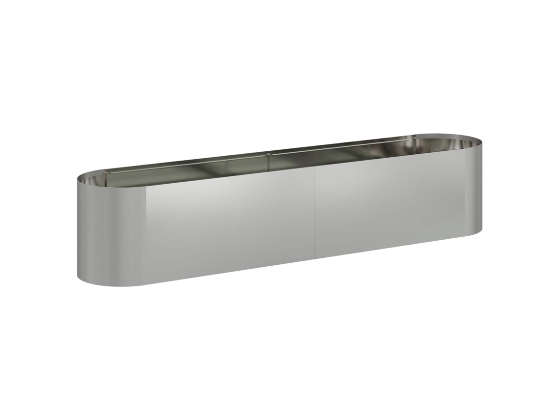 Conjunto 1 Vaso De Jardim Vidaxl Prateado Metal (200 X 40 X 40 Cm)