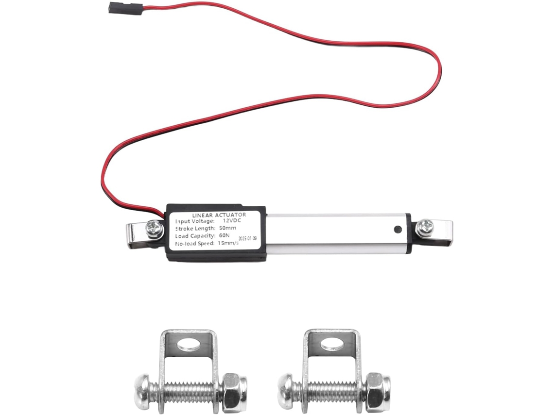 Microatuador Linear Com Curso De 2", Força De 60 N/13,5 Lb E Velocidade De 15 Mm/s.