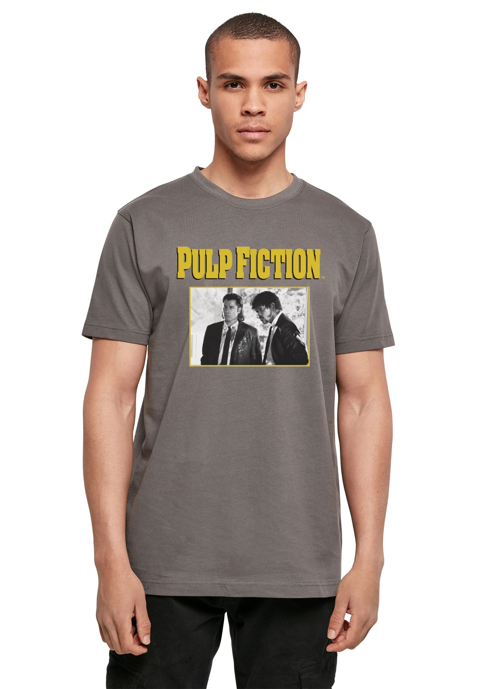 Rockinstone Men's T-shirt Pulp Fiction Scenes Graphic Print Tee Dark Shadow Size:xl