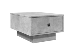 Mesa de centro com gaveta, design rústico moderno, 60 x 45 x 31 cm, madeira engenheirada cinza e metal, Dec039319