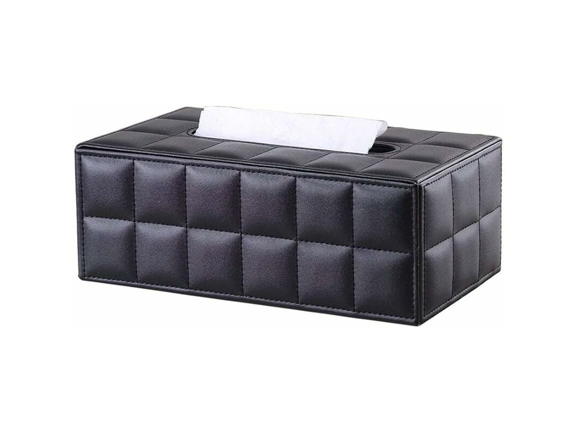 Caixa De Lenços Xadrez De Couro Empresarial, Moderna Caixa De Papel Pu, Simples, Fashion, Criativa, Hotel, Preta Aquaforge