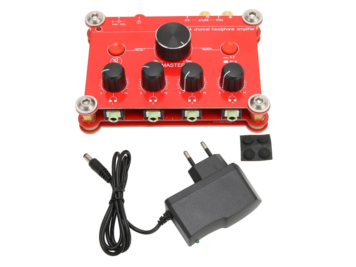 Amplificador De Fones De Ouvido De 4 Canais Com Controle De Volume Independente