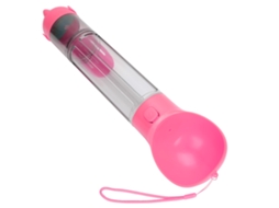 Garrafa De Água Para Cães 500ml Rosa Com Taça E Sacola De Lixo