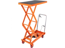Mesa Elevatória Hidráulica Dupla Tesoura 350kg Ajustável Até 150cm Com Rodas Tekmaquinas