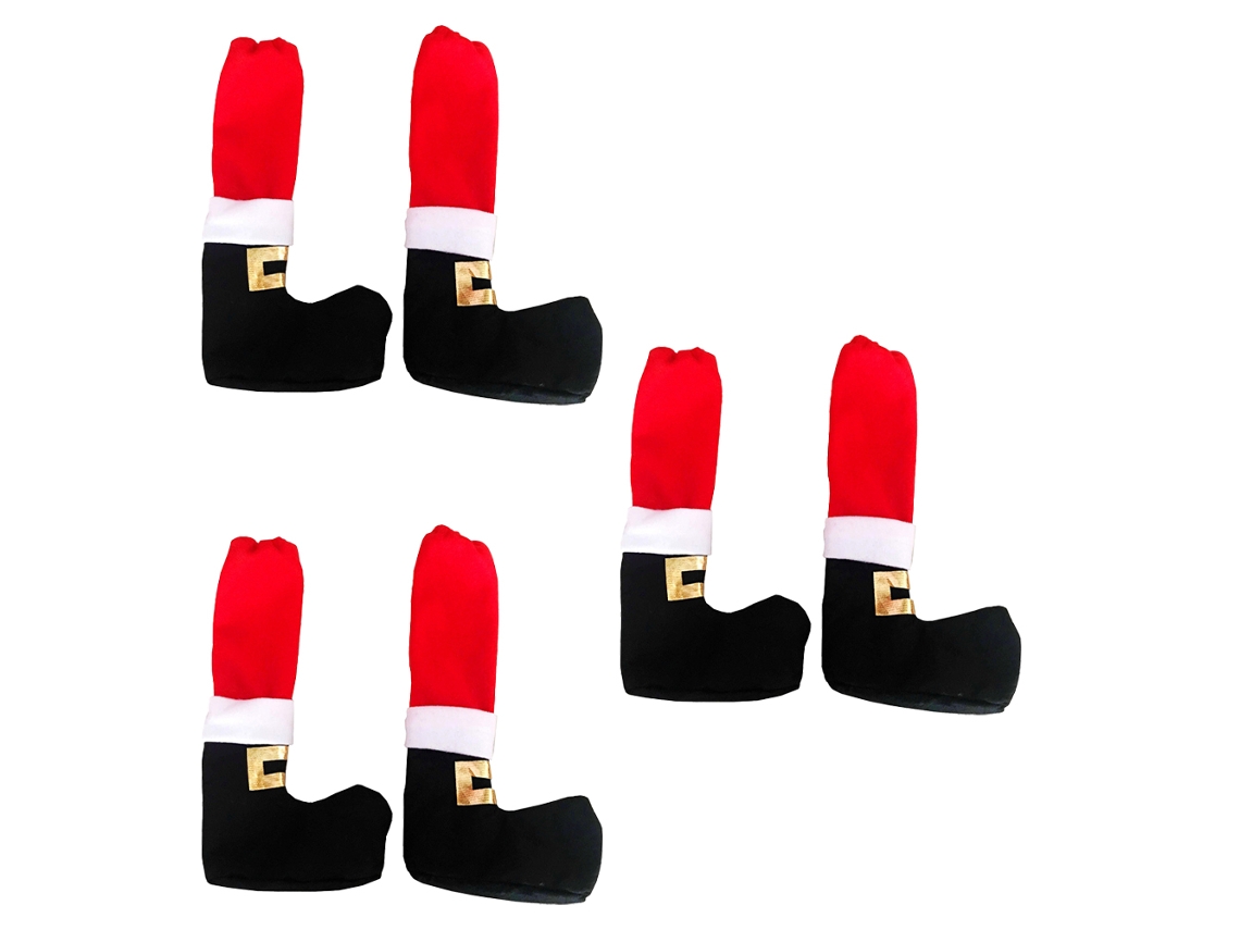 Coberturas para Pernas de Mesas e Cadeiras de Natal Meias de Natal Pés de Papai Noel Sapatos Pernas Chinelos Evitar Arranhões Reduzir O Ruído