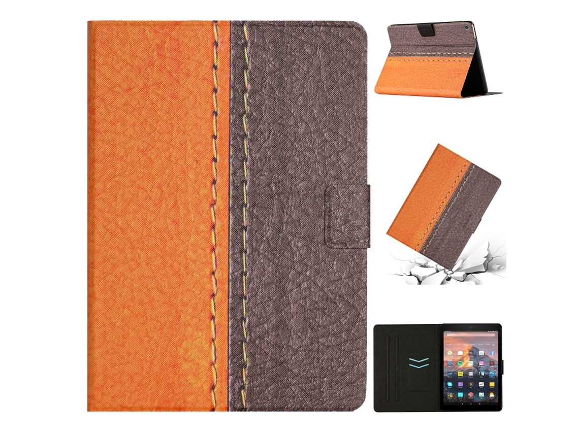 Capa Protetora Halinuia Para Amazon Kindle Fire Hd 8 2018/2017/2016 Estojo Inteligente De Couro Costurado
