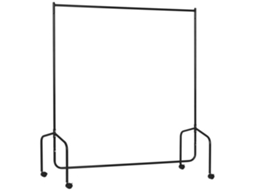 Cabideiro Metal Com Rodinhas Estrutura Resistente Preto