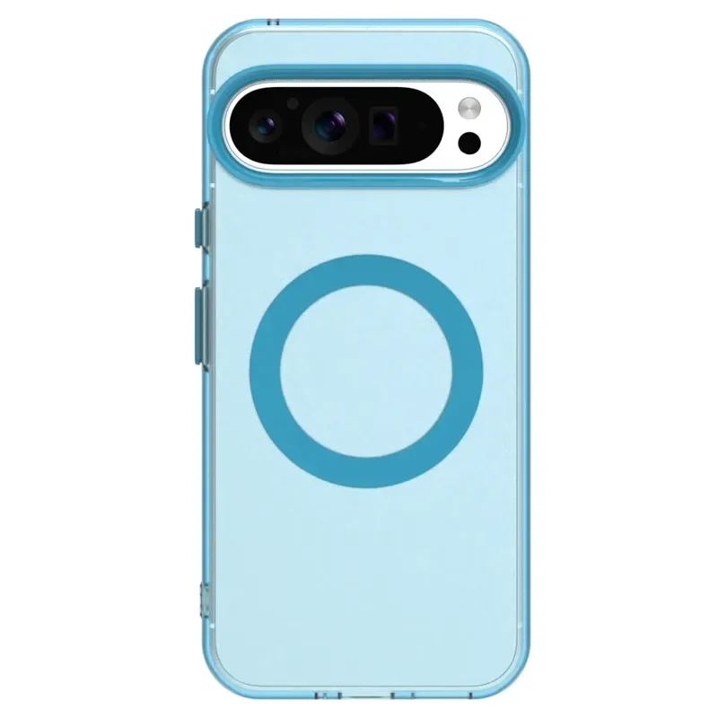(azul, Google Pixel 8 Pro) Capa De Celular Elegante, Fosca E Semitransparente, Com Carregamento Magnético E Proteção Contra Impactos.