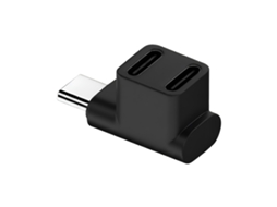 Mini Adaptador Duplo Usb-c Ângulo 90° Carga 100w 4k 10gbps