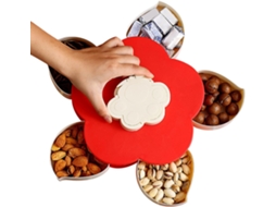 Bandeja Giratória Para Servir Legumes Em Formato De Pétala.