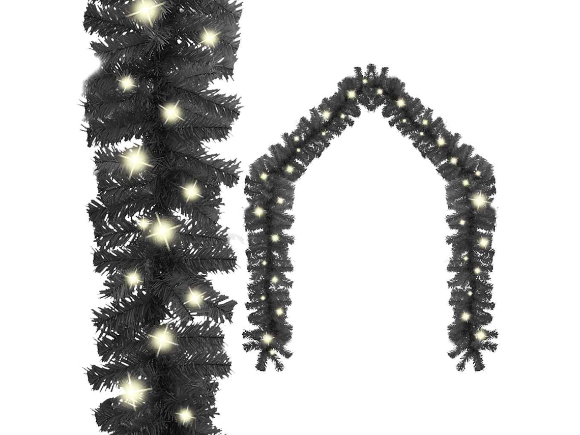 Vidaxl Grinalda De Natal Com Luzes Led 10 M Preto