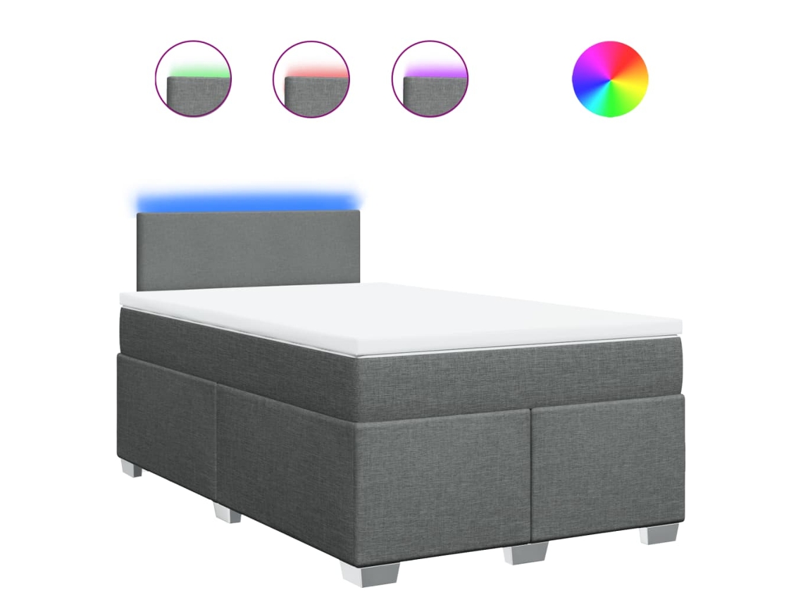 Box Spring Bed, Box Spring Beds Vidaxl Cinzeto Tecido (120 X 200 Cm)