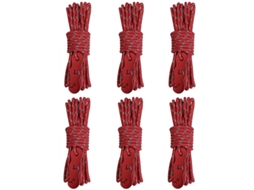 Conjunto de 6 Cordas Fixação em Formato S para Barraca, com Ajustador Corda Uso Externo AQUAFORGE