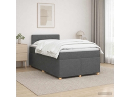 Vidaxl Cama Box Spring Com Colchão Cinzento-escuro 120 X 200 Cm Tecido