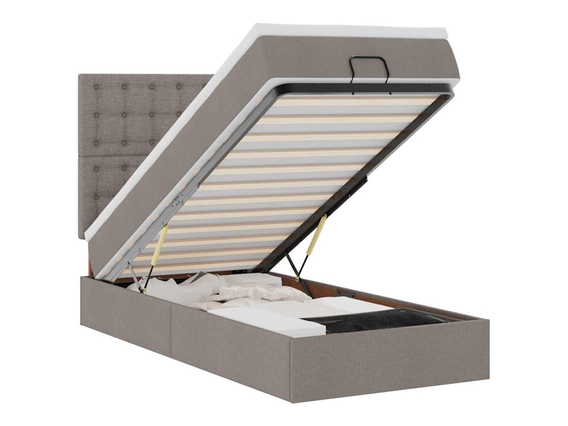 Maison Exclusive - Estrutura De Cama Otomana Com Colchão Tecido Cinzento 90x190cm