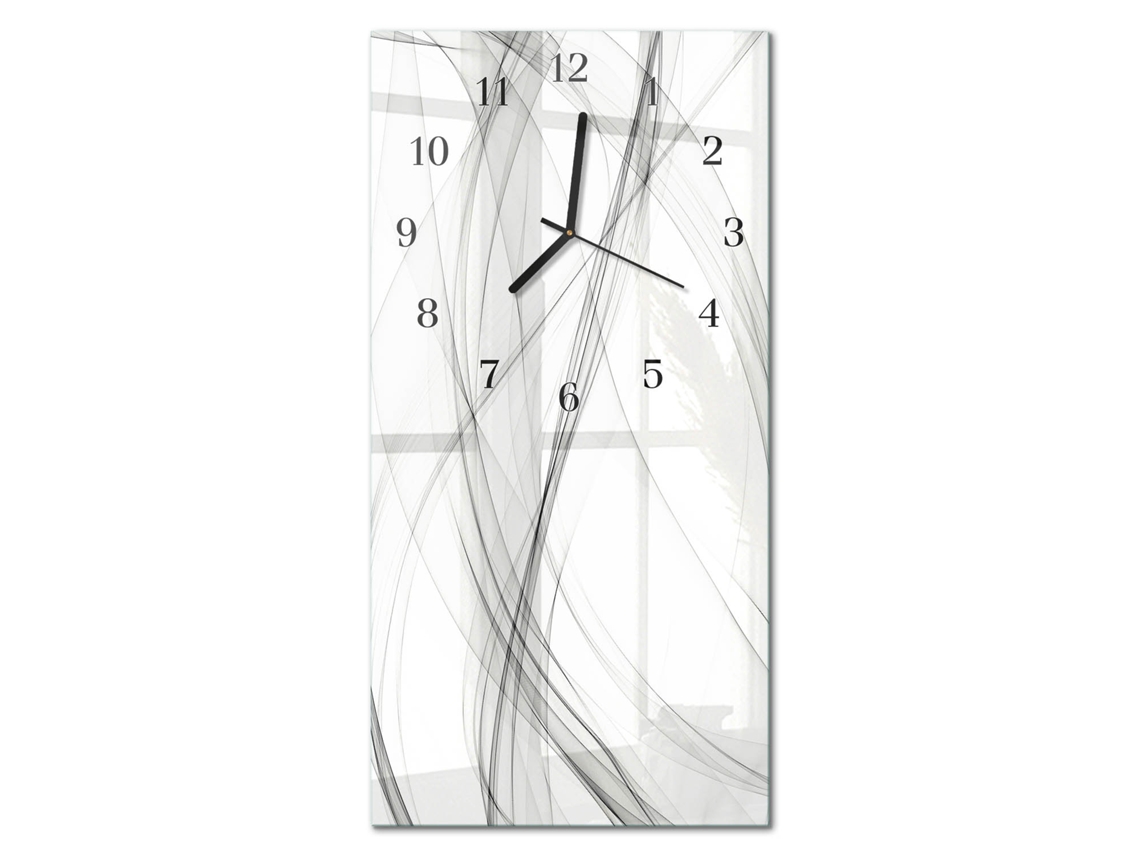Relógio De Parede De Vidro Branco Espelharte (30x60 Cm)