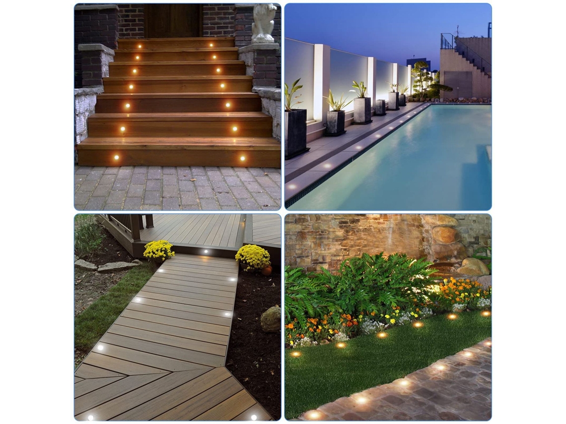 Rebe-kit De 10 Luzes Led Para Deck 0.8w Acero Inoxidable 304 Ip67 Impermeável Embutido 90-265v Plugue Eu